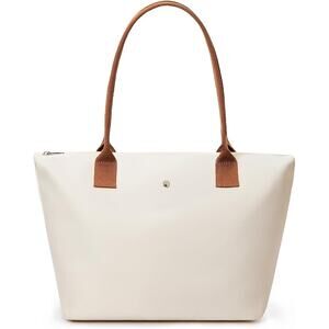 NWT New Kalidi Womens Beige Zipper Close Magnet Latch Tote Bag Handbag Purse